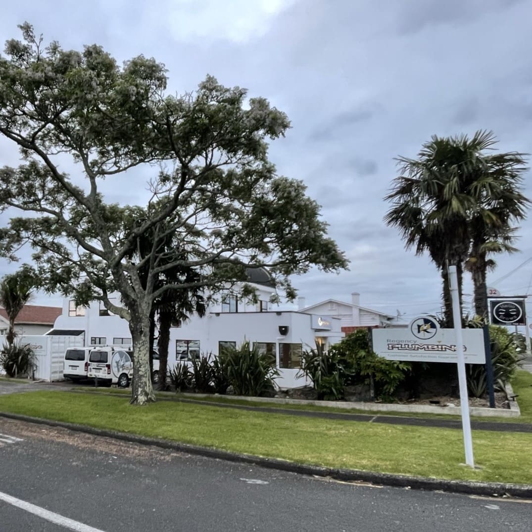 regency plumbing office building stands out in south auckland